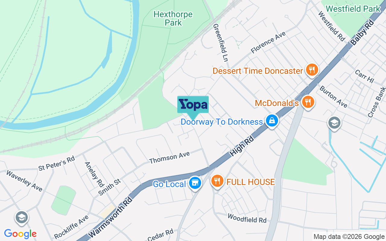 Map showing the location of DN4 0PA