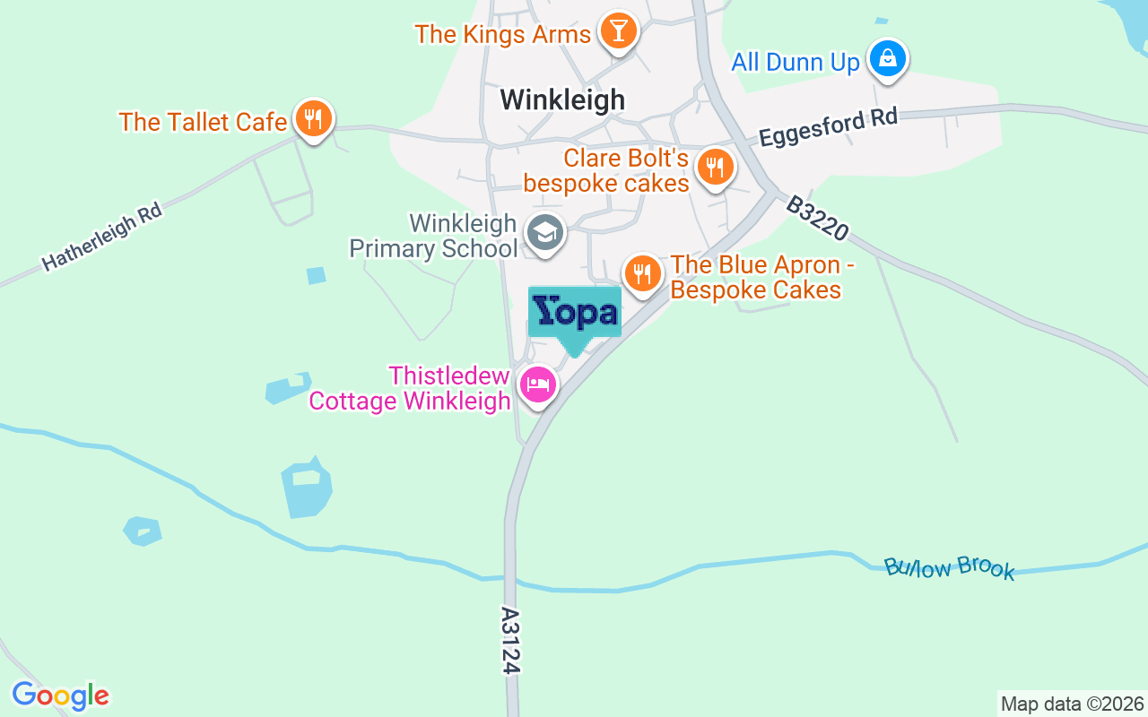 Map showing the location of EX19 8JS