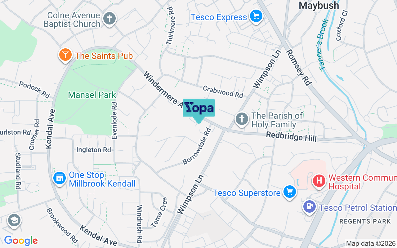 Map showing the location of SO16 9GG