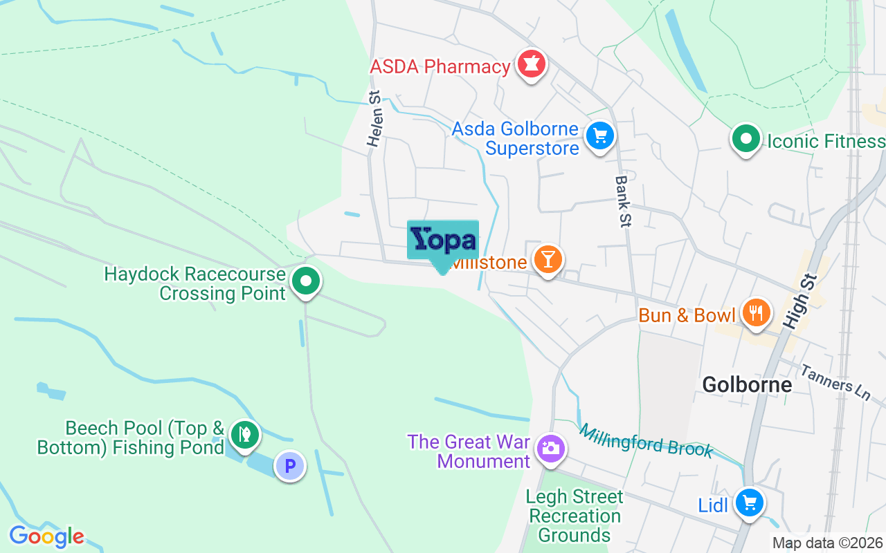 Map showing the location of WA3 3QL
