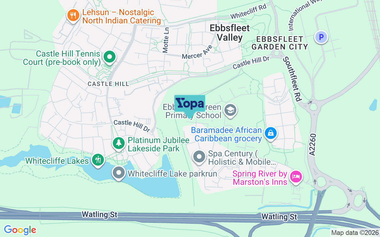 Map showing the location of DA10 1EA