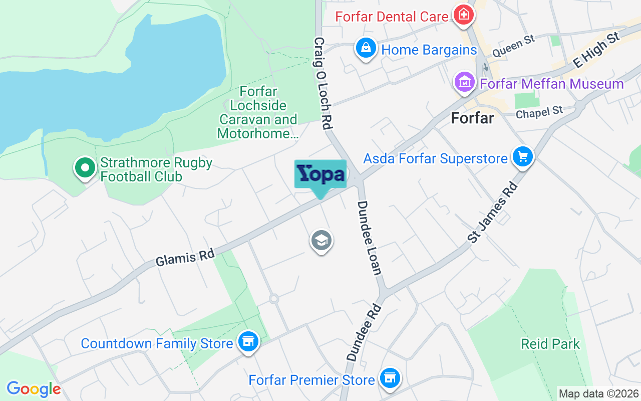Map showing the location of DD8 1DF