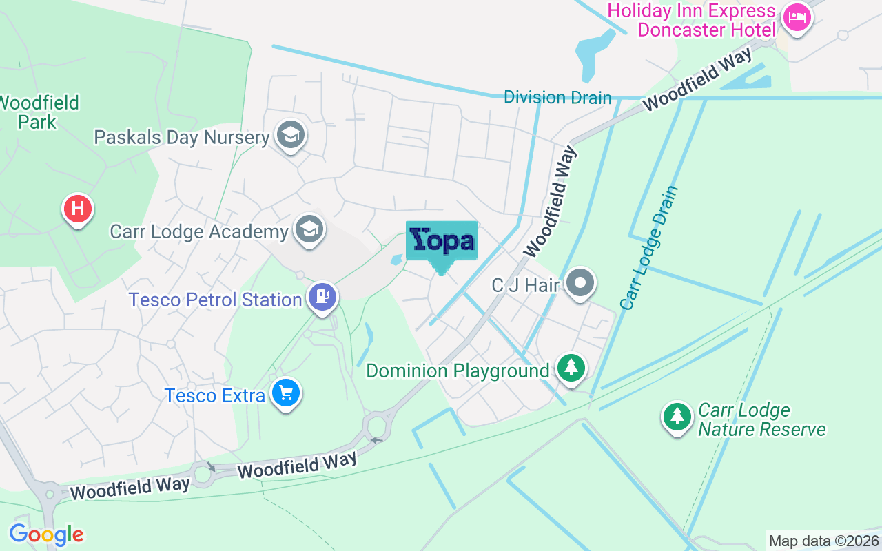 Map showing the location of DN4 8AE