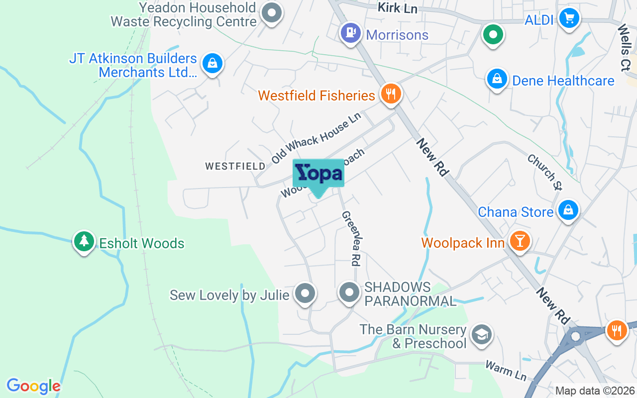 Map showing the location of LS19 7XR