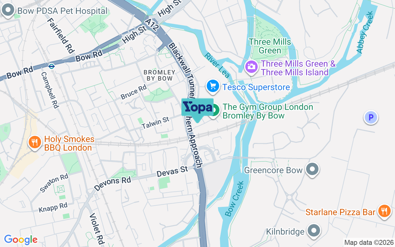 Map showing the location of E3 3YS