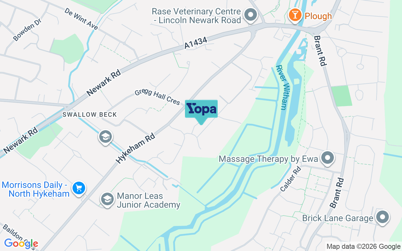 Map showing the location of LN6 8FD