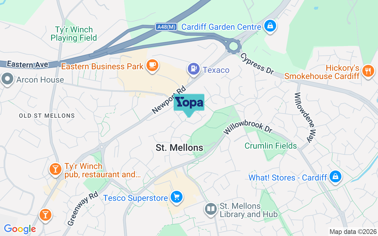 Map showing the location of CF3 0DH