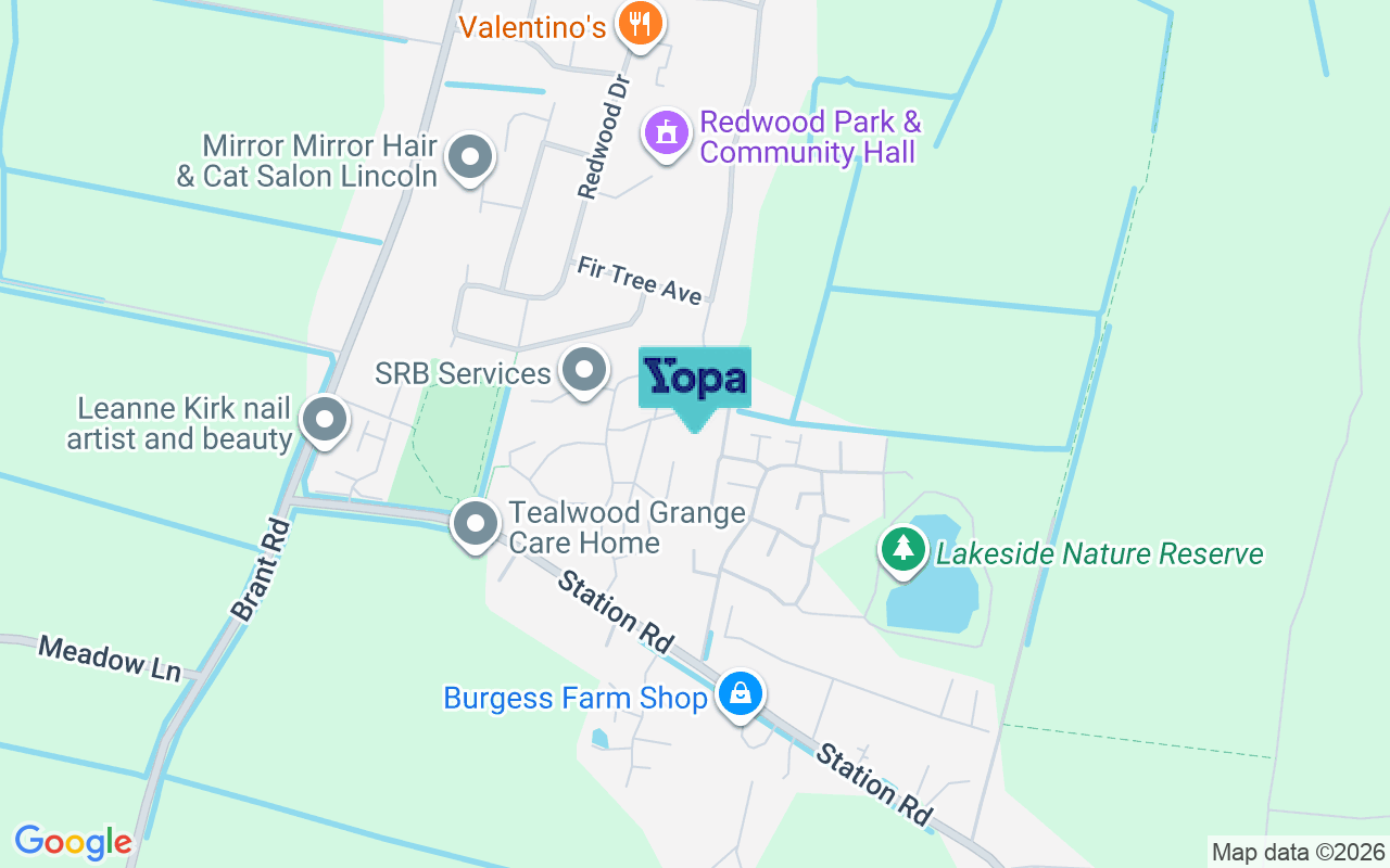 Map showing the location of LN5 9FY