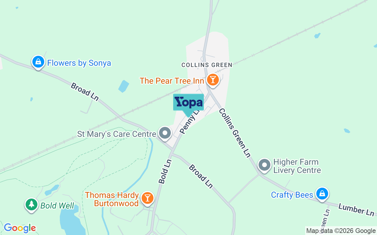 Map showing the location of WA5 4DS