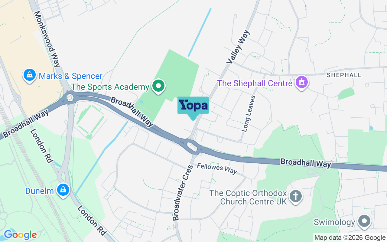 Map showing the location of SG2 9AB