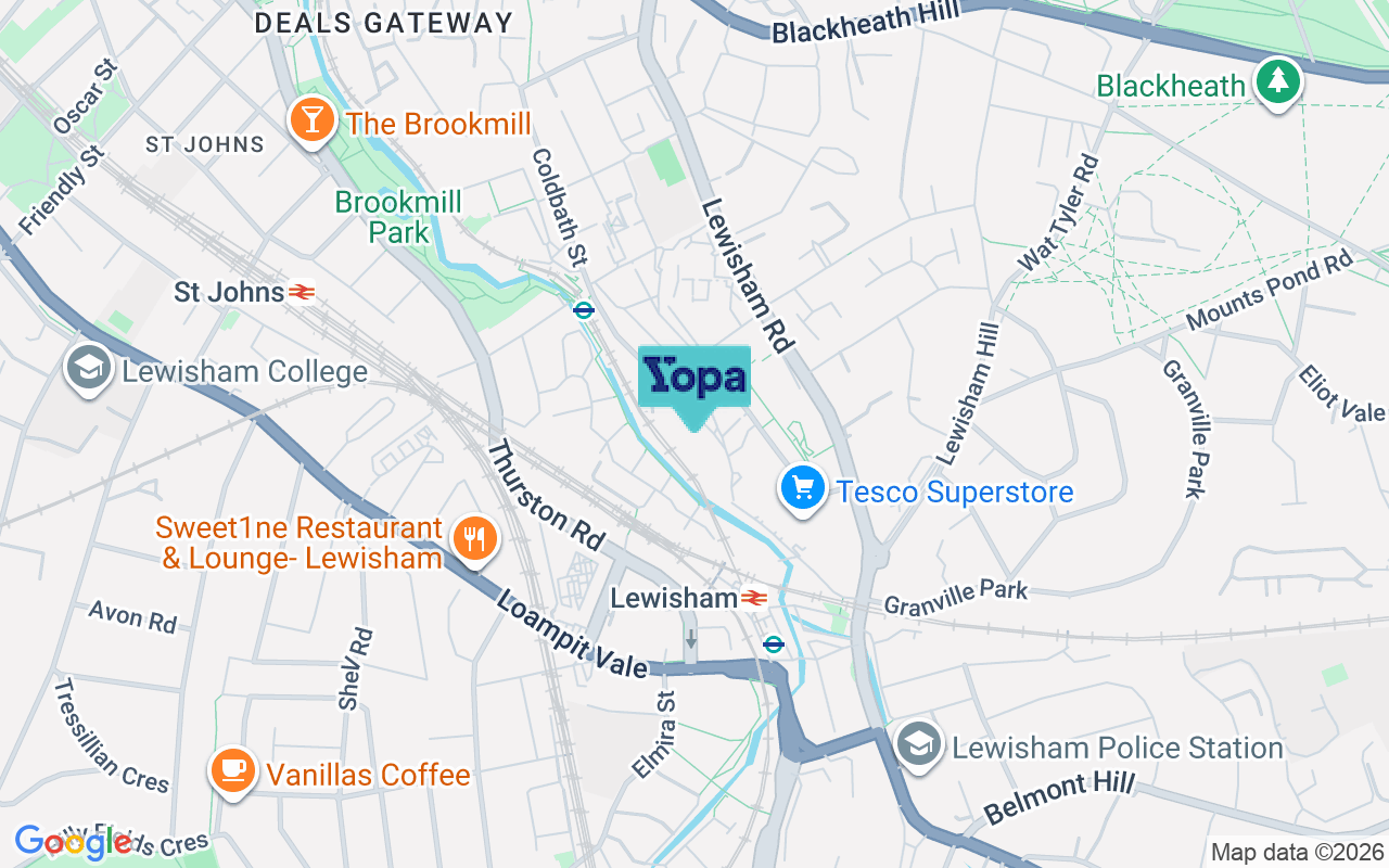 Map showing the location of SE13 7FD
