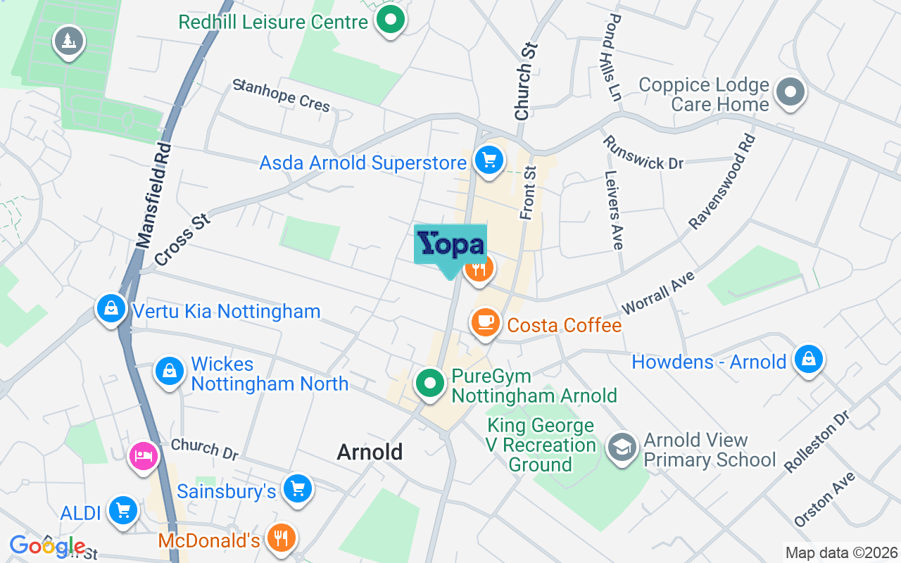 Map showing the location of NG5 7DJ