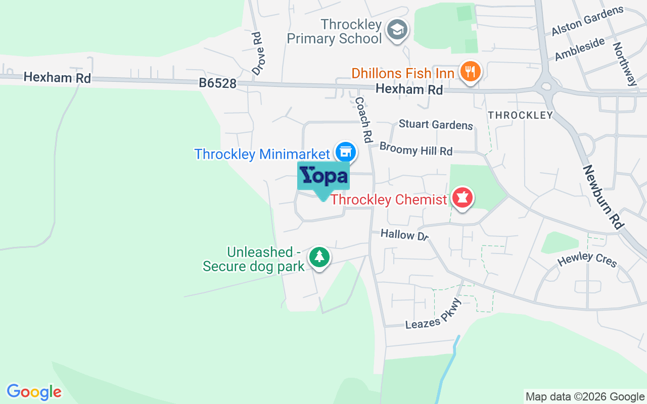 Map showing the location of NE15 9LJ