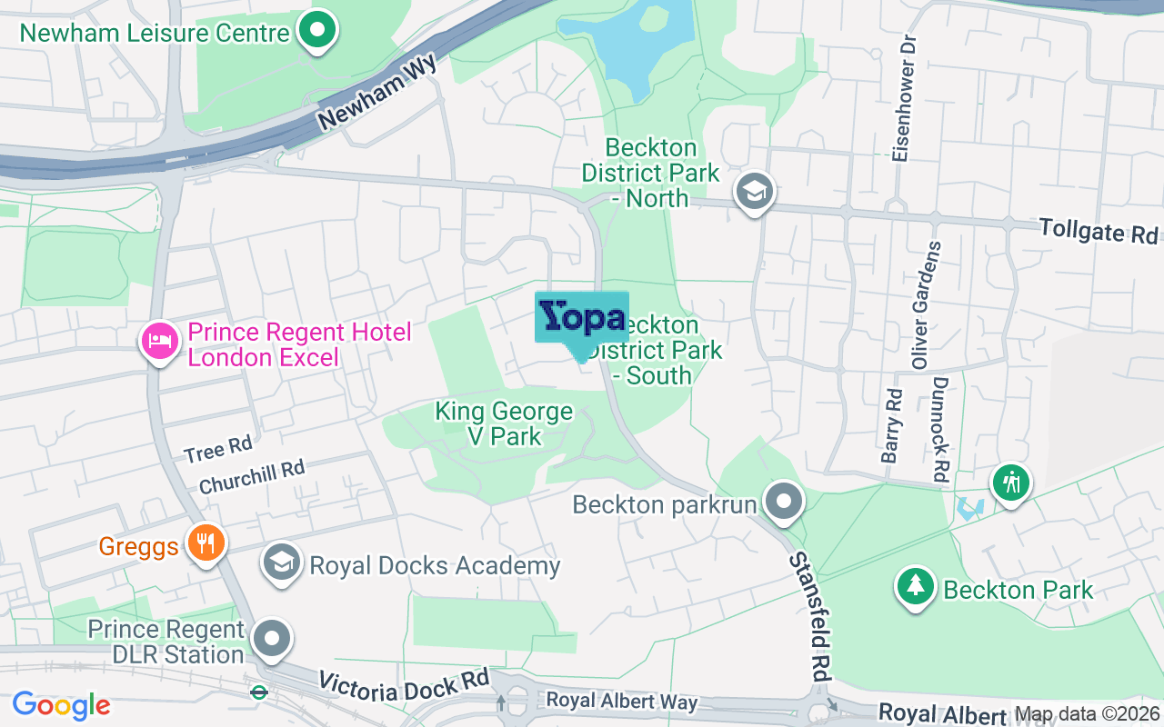 Map showing the location of E16 3TW