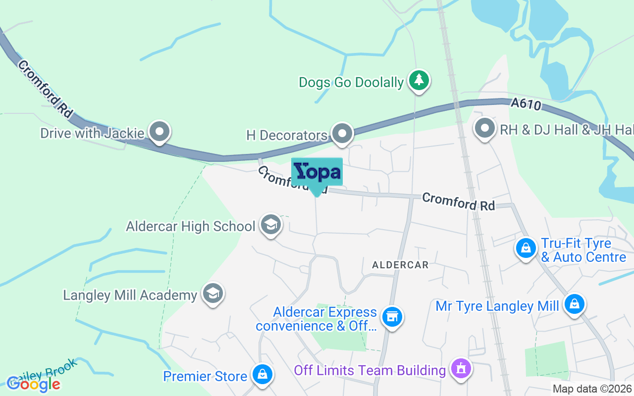 Map showing the location of NG16 4HA