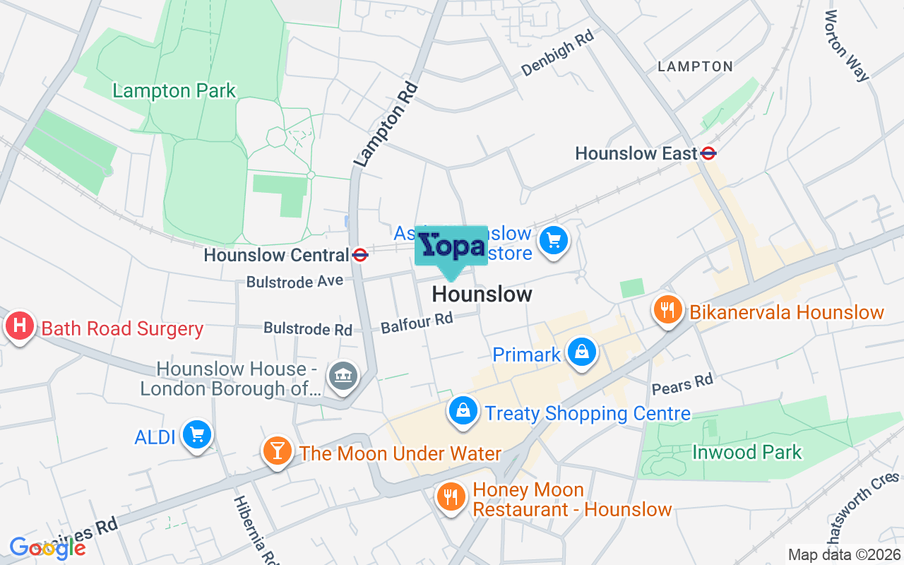Map showing the location of TW3 1LQ
