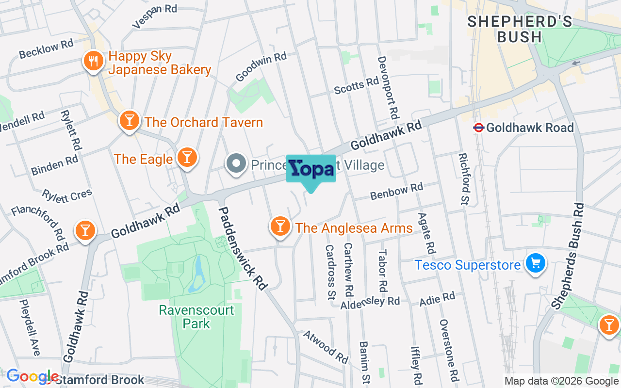 Map showing the location of W6 0EX