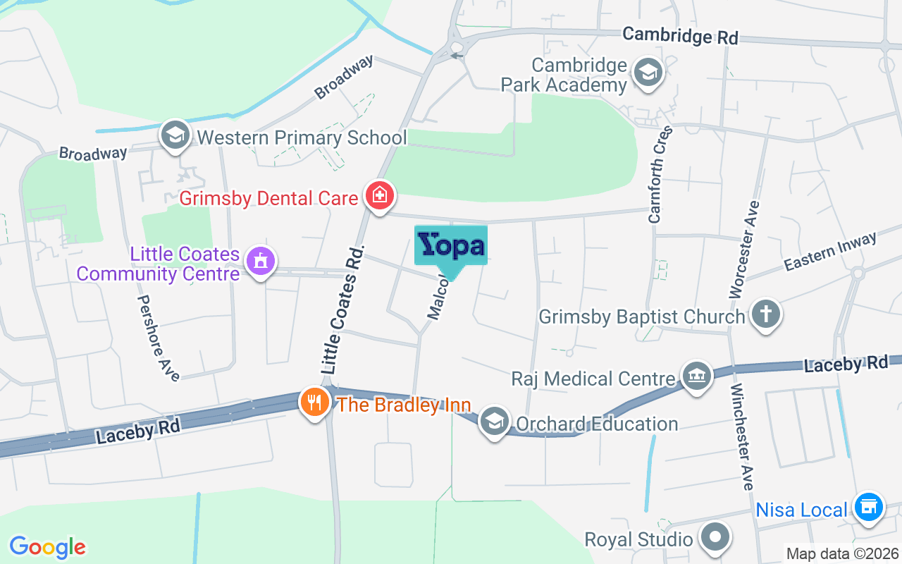 Map showing the location of DN34 5NL