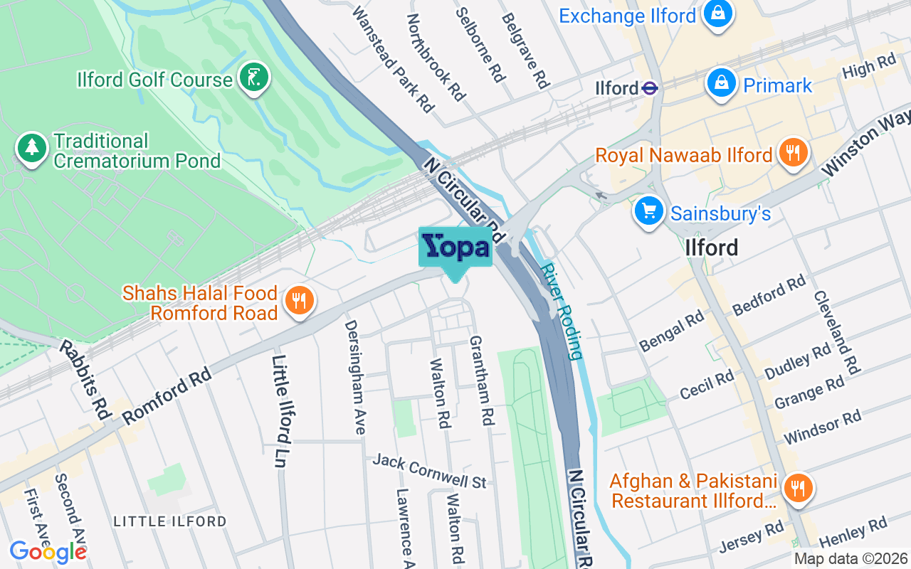 Map showing the location of E12 5NT