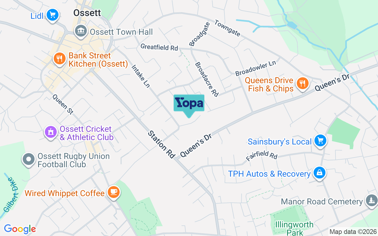 Map showing the location of WF5 0RJ
