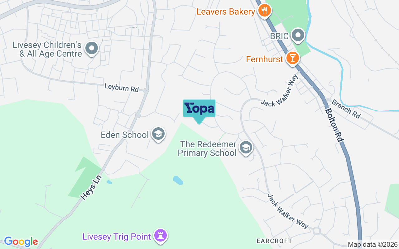 Map showing the location of BB2 4GR