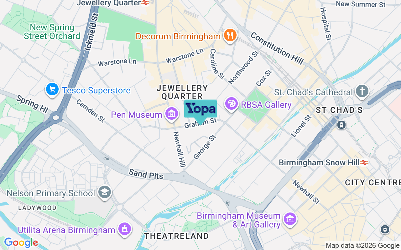 Map showing the location of B1 3JR