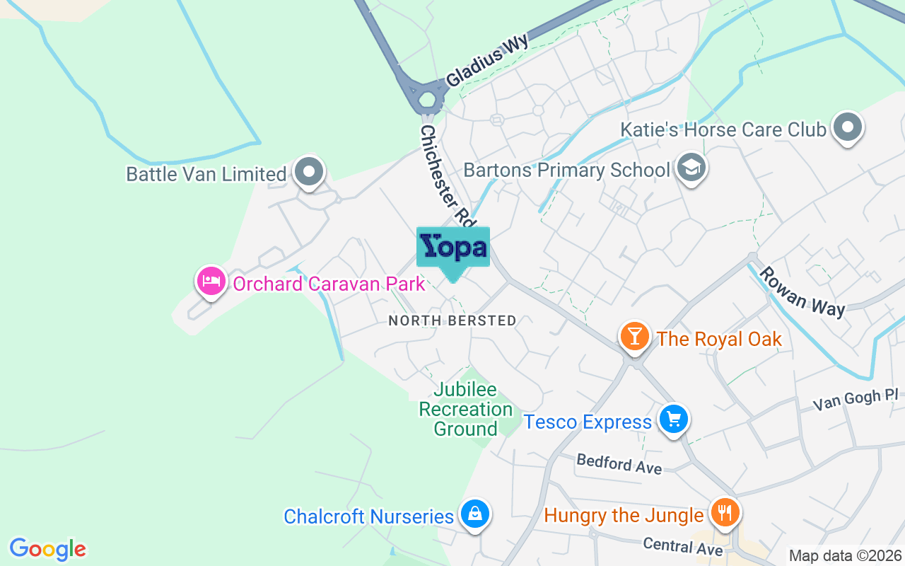 Map showing the location of PO21 5DP