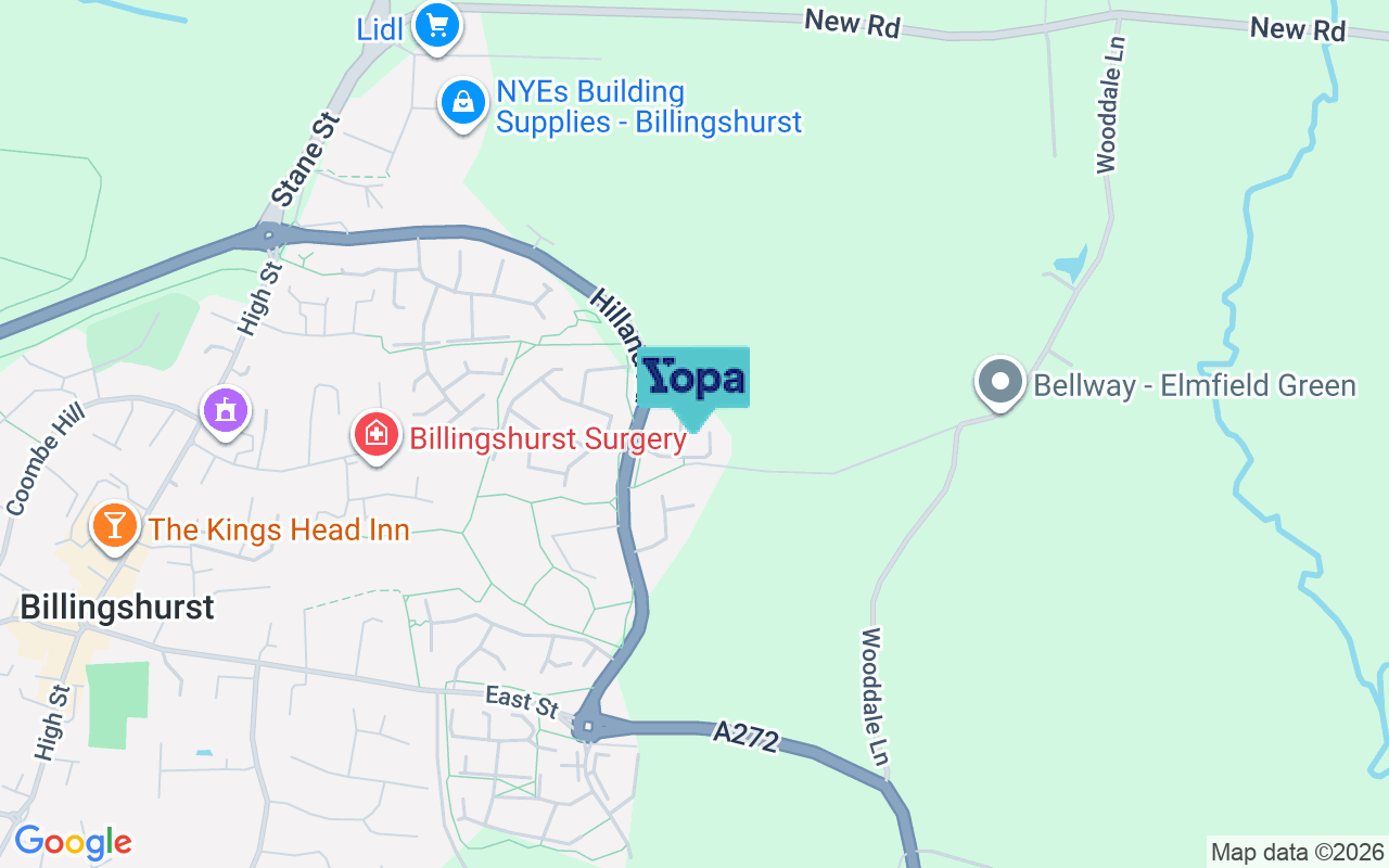 Map showing the location of RH14 9ZS