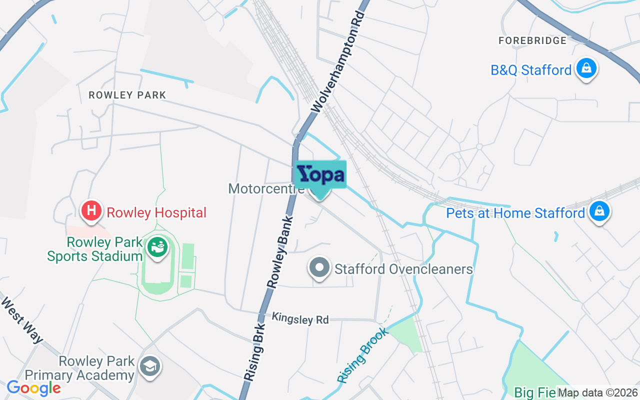 Map showing the location of ST17 9BJ