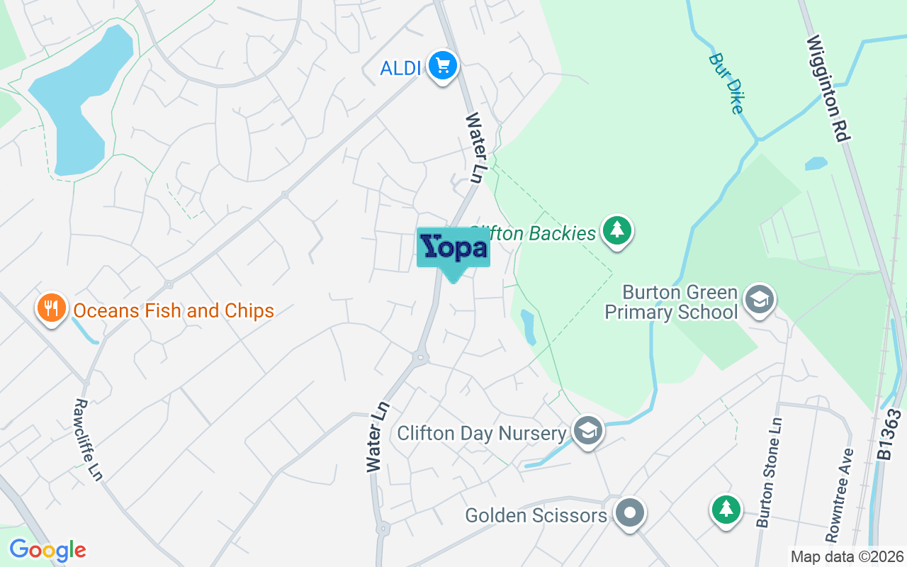 Map showing the location of YO30 5GD