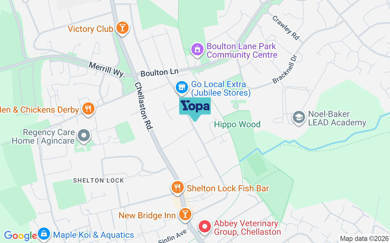 Map showing the location of DE24 9FF