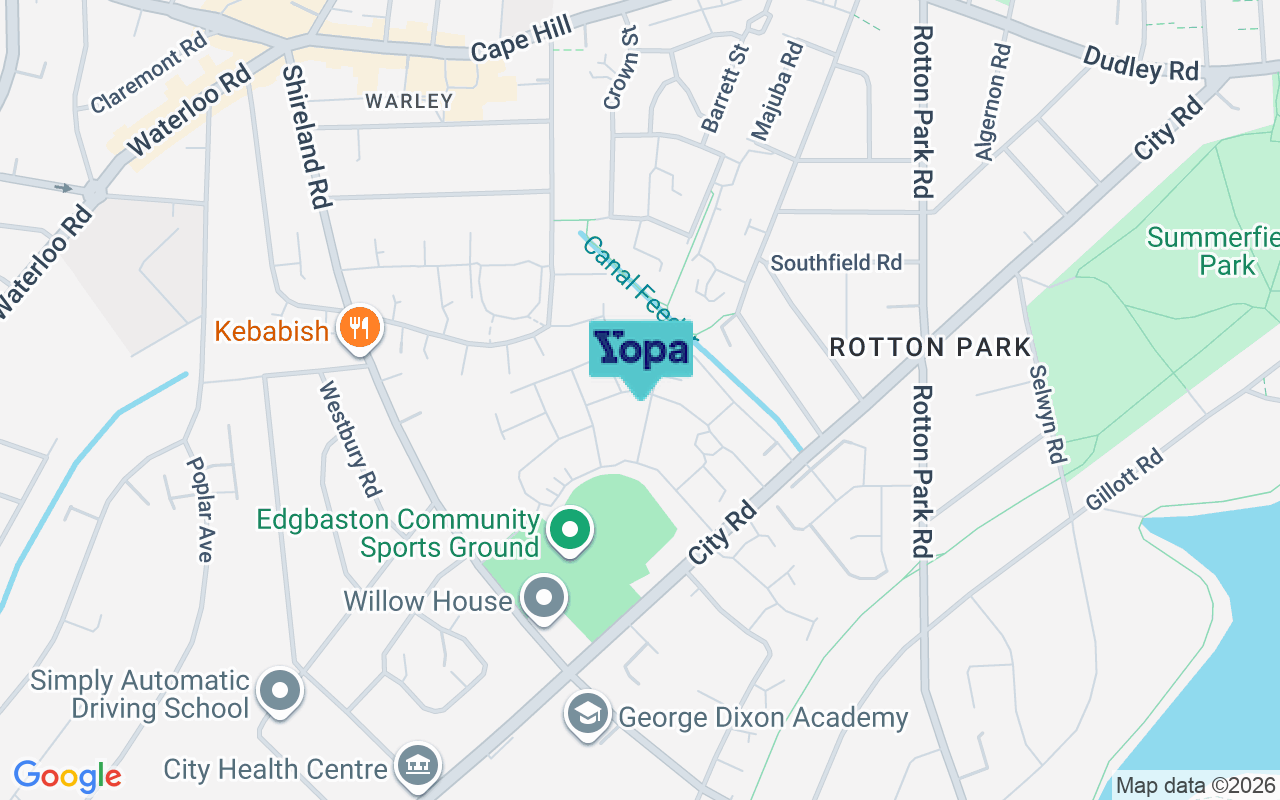 Map showing the location of B16 0QR