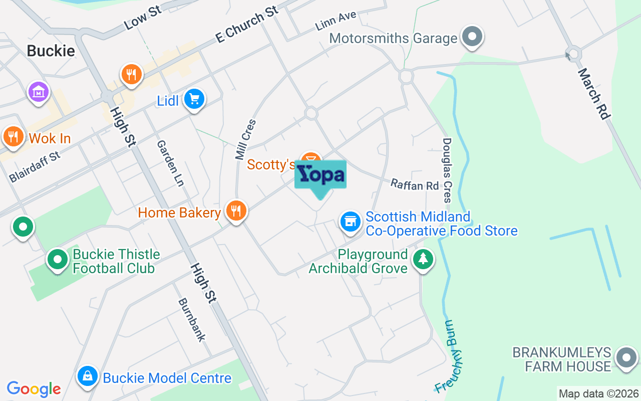 Map showing the location of AB56 1NX
