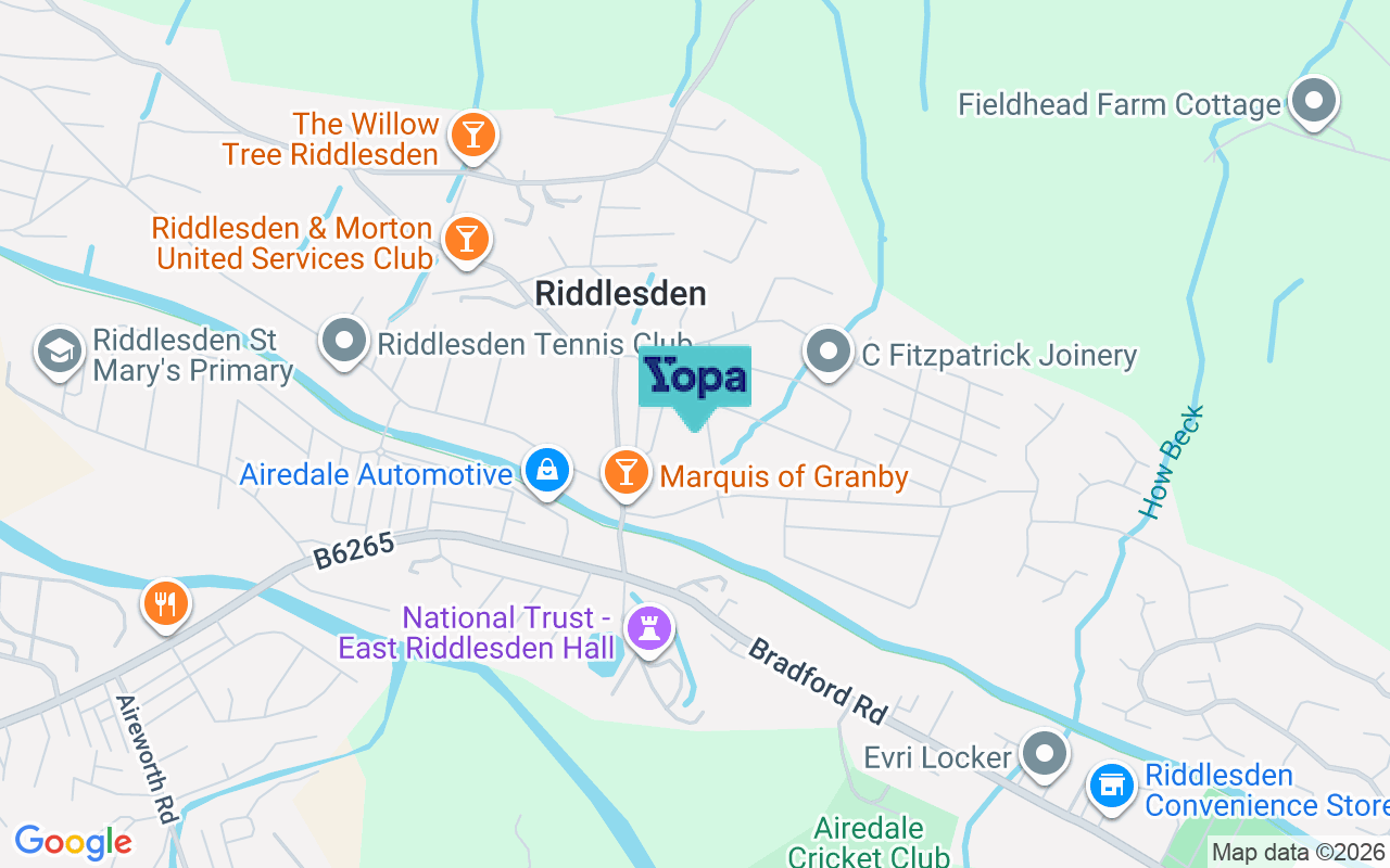 Map showing the location of BD20 5ER