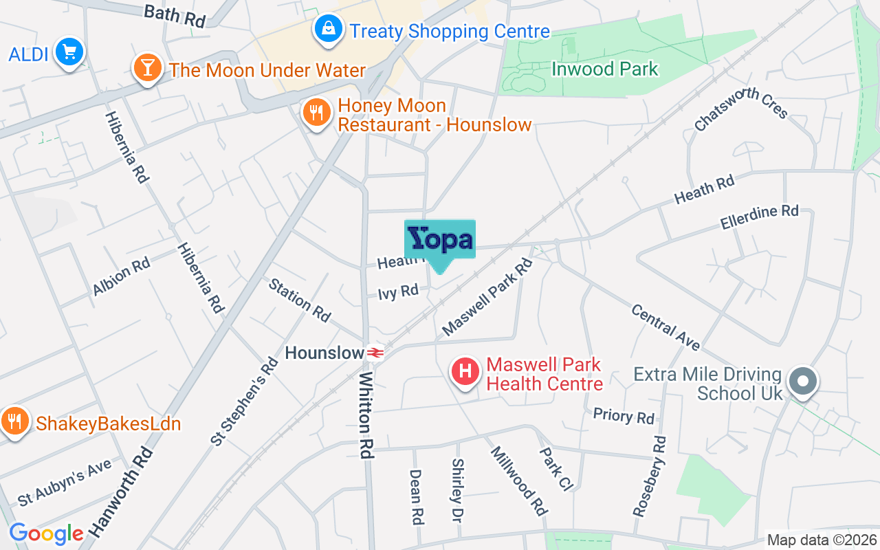 Map showing the location of TW3 2NB