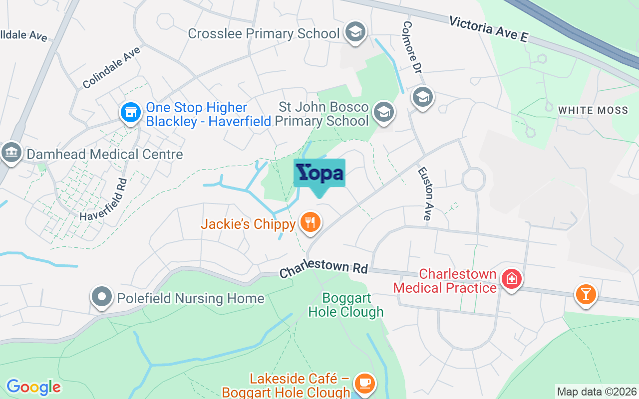 Map showing the location of M9 7AE