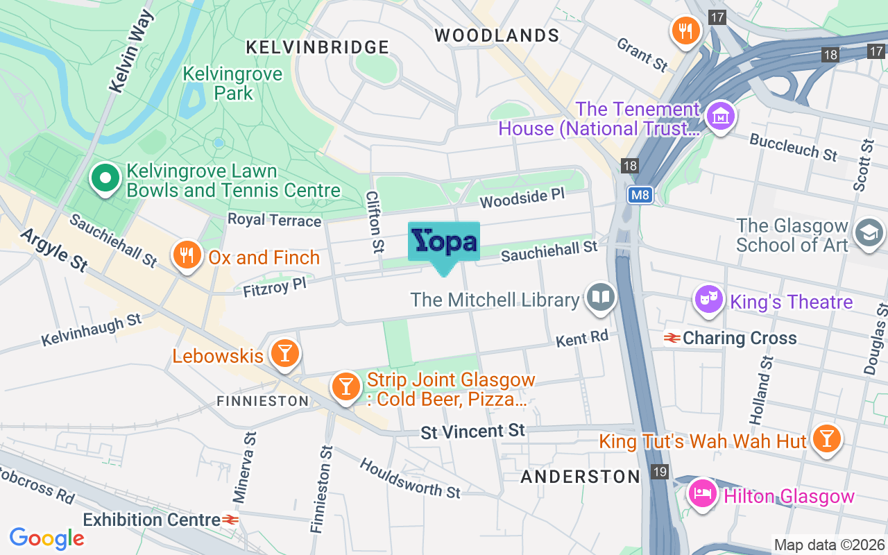 Map showing the location of G3 7NG