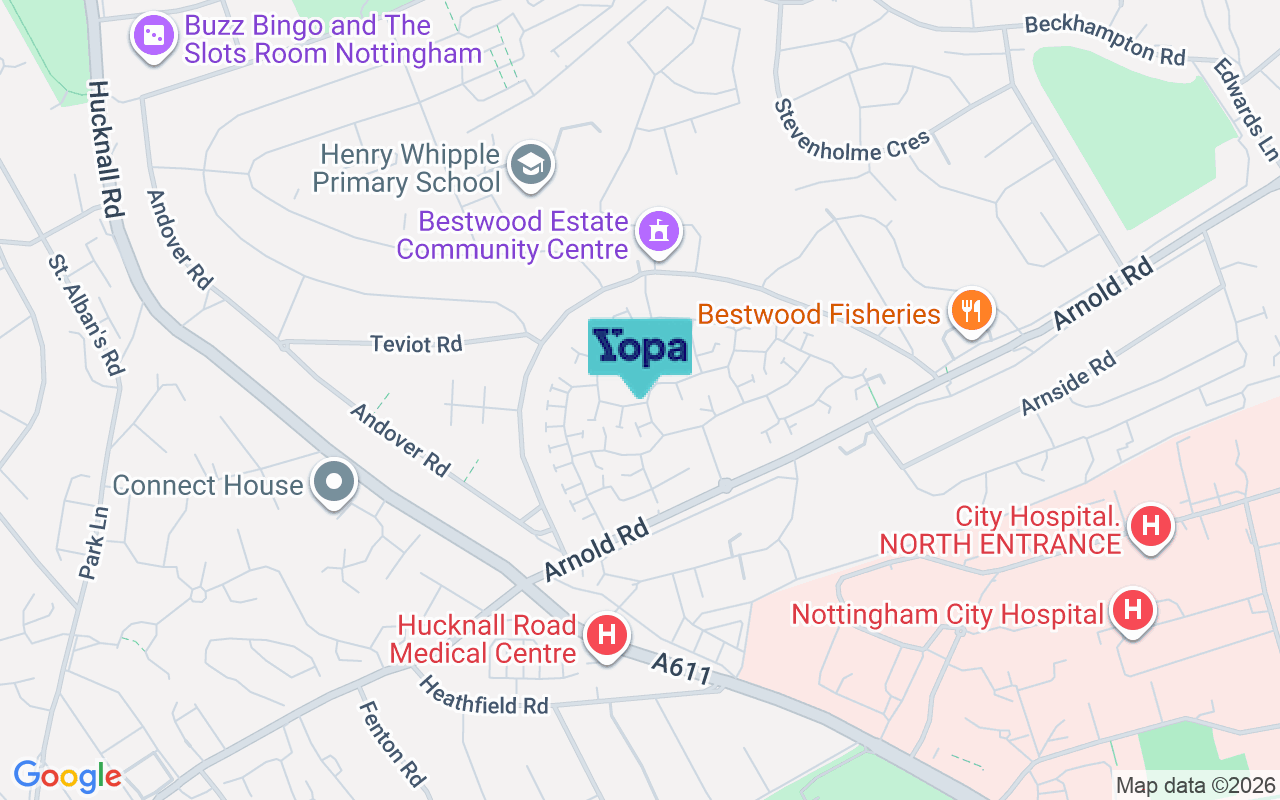Map showing the location of NG5 5UE