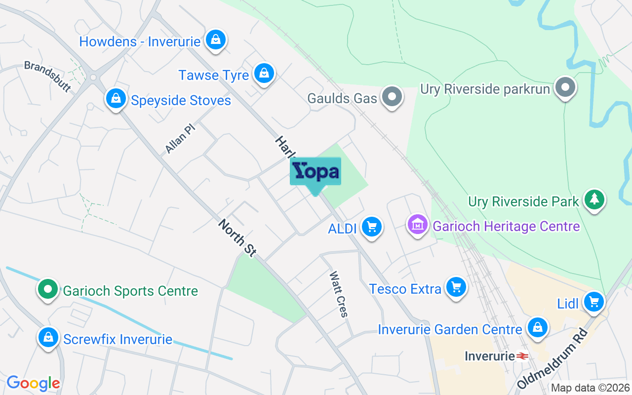 Map showing the location of AB51 4SX