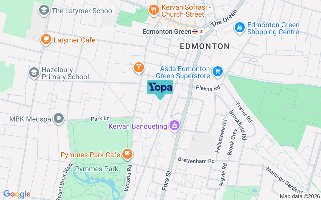 Map showing the location of N9 9XW