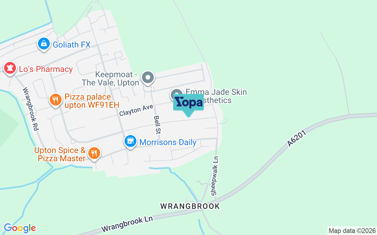 Map showing the location of WF9 1LG