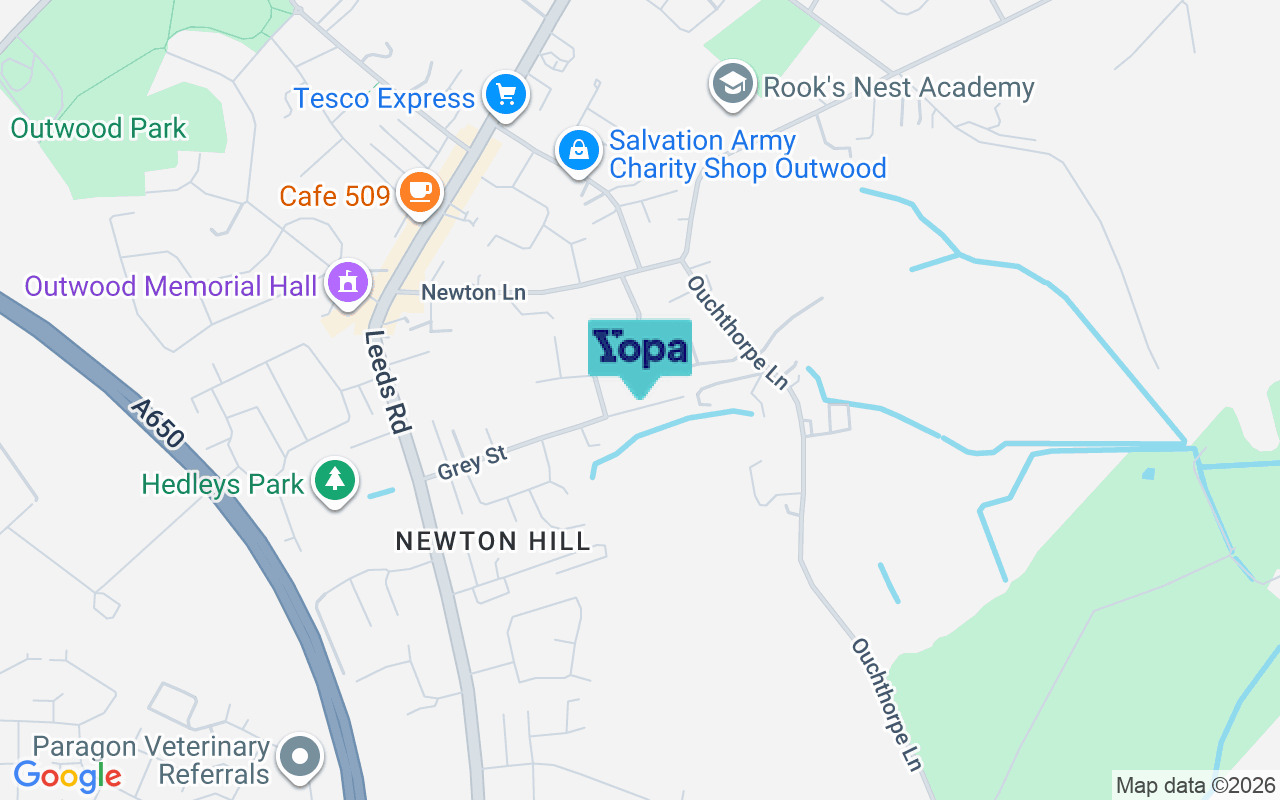 Map showing the location of WF1 3HN