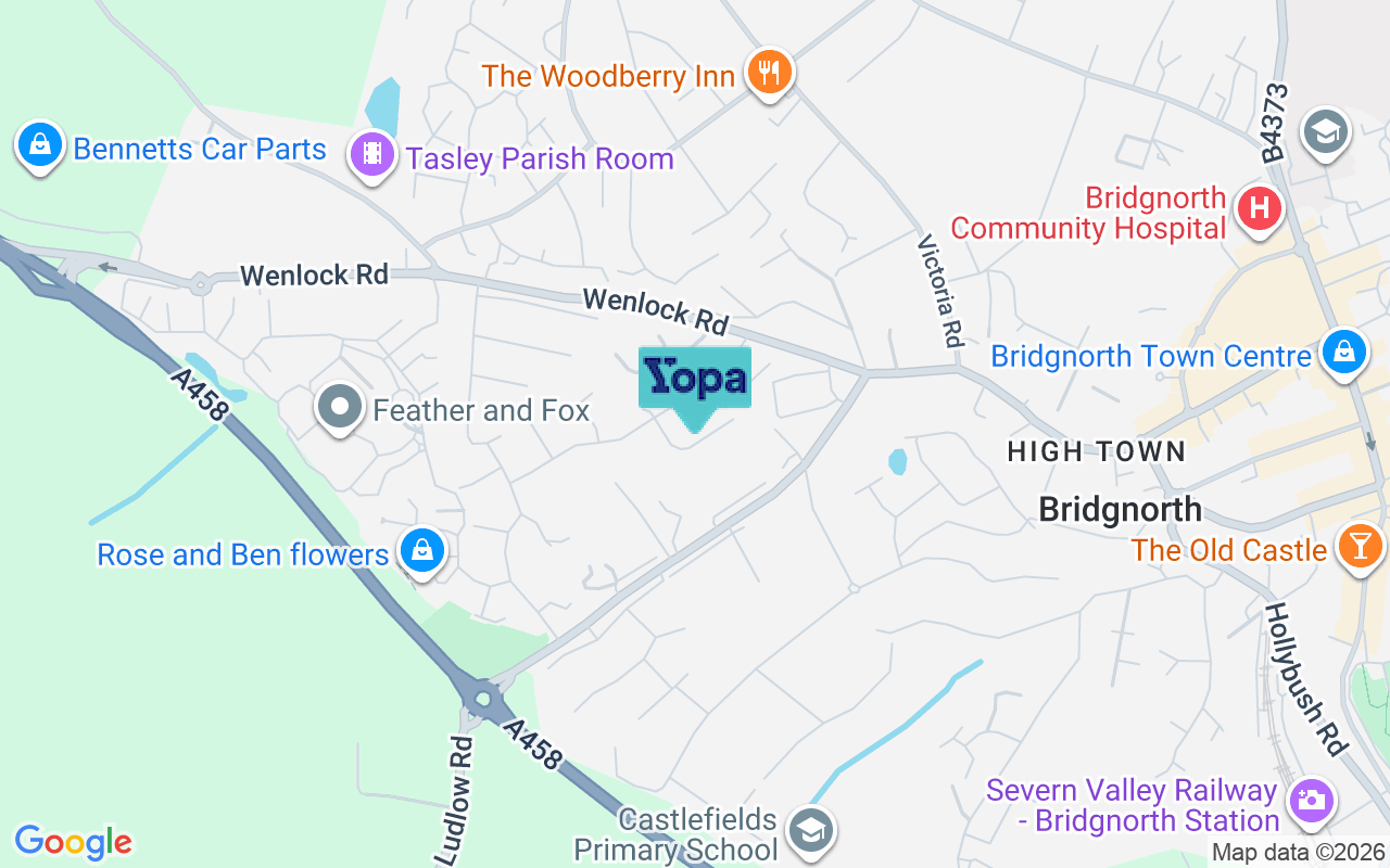 Map showing the location of WV16 5BE