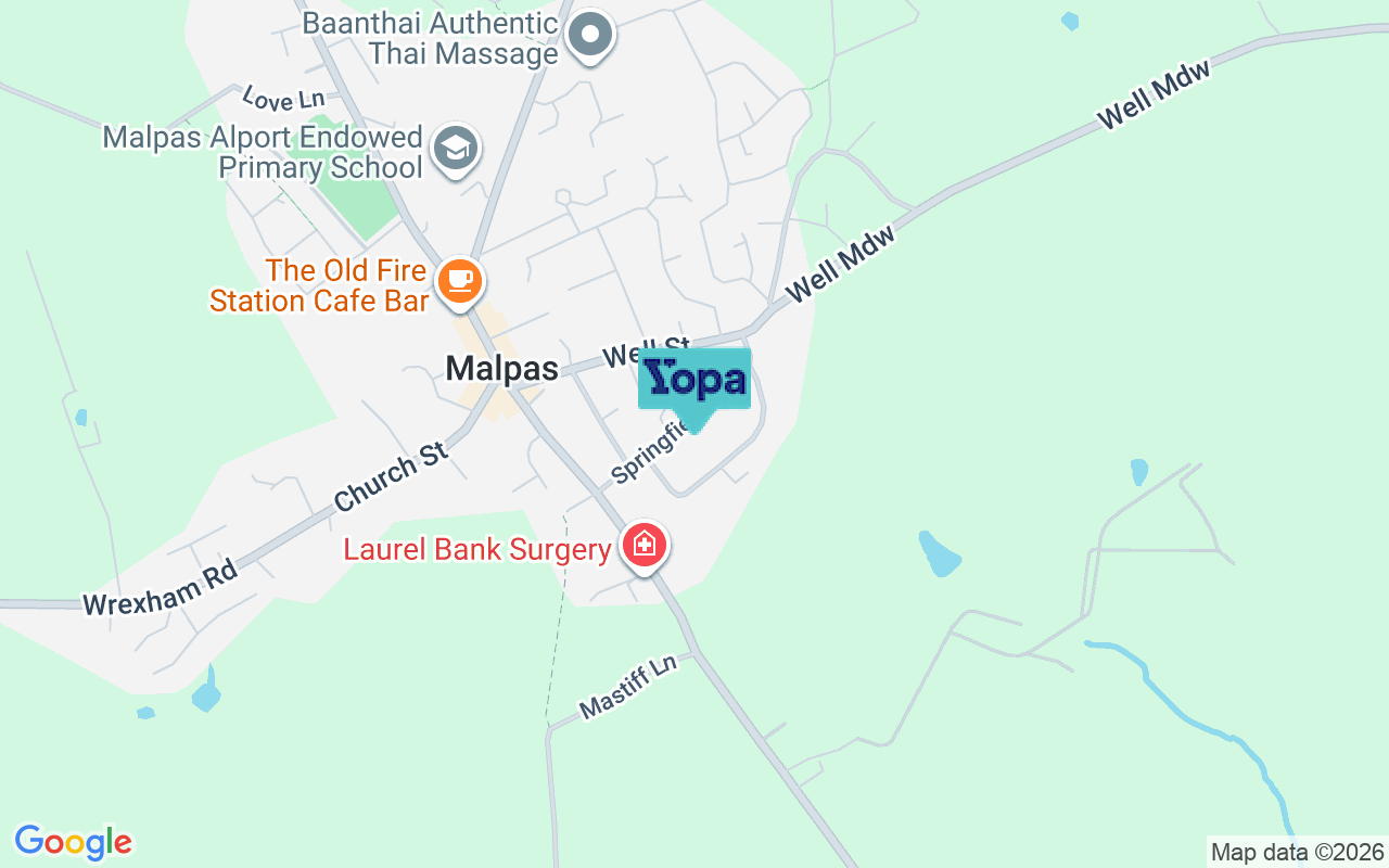 Map showing the location of SY14 8QE
