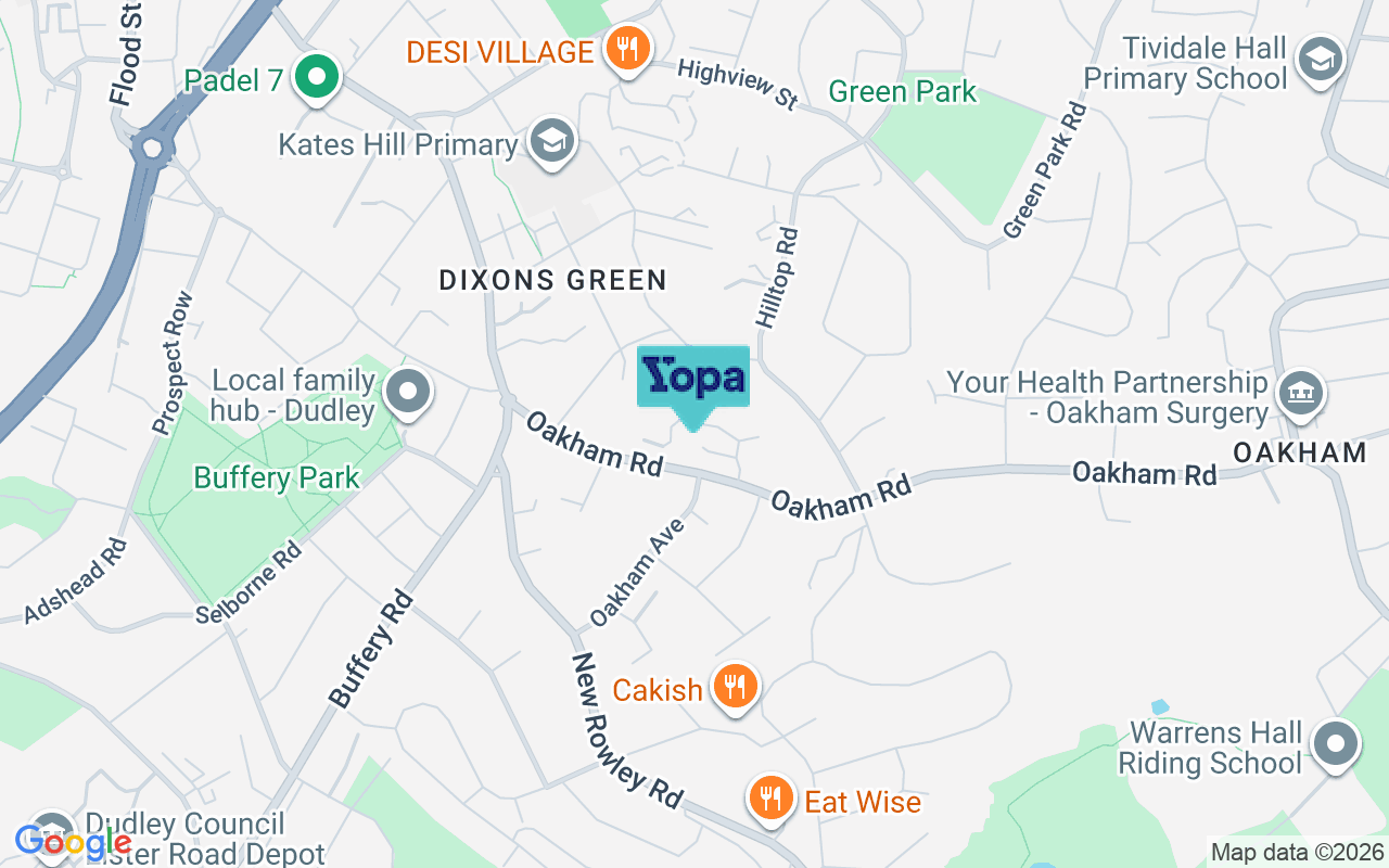 Map showing the location of DY2 7TD