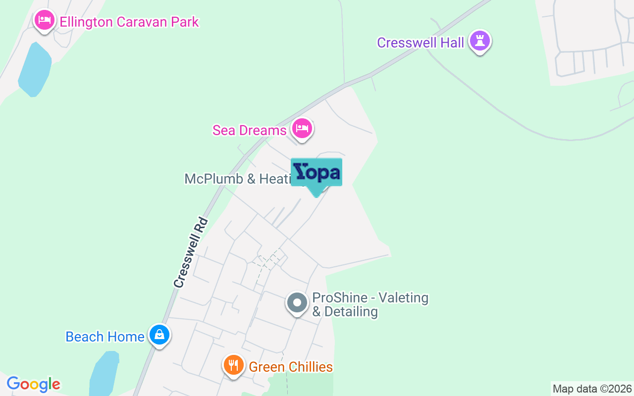 Map showing the location of NE61 5BS