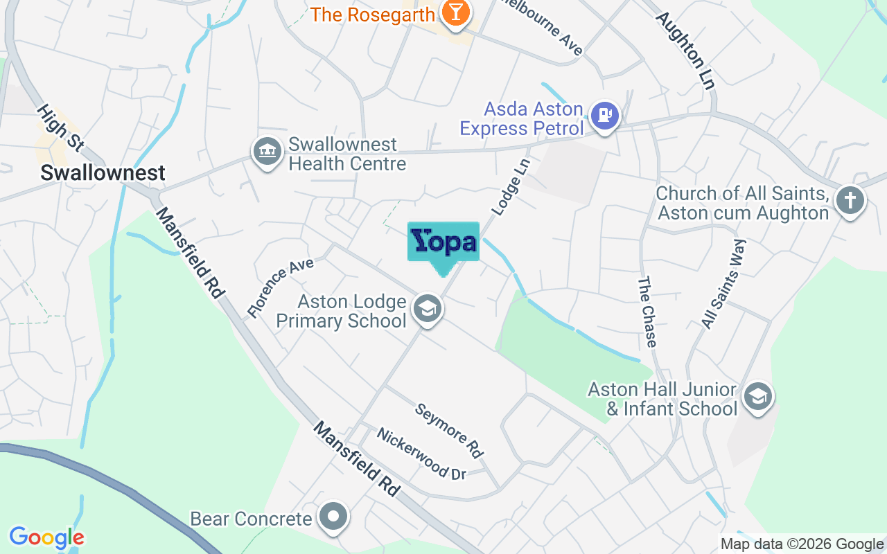 Map showing the location of S26 2BP
