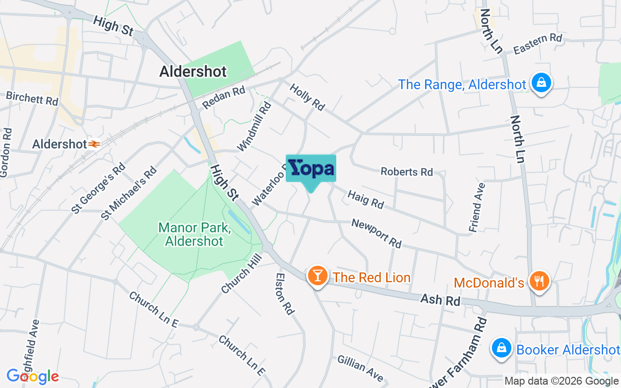 Map showing the location of GU12 4PX