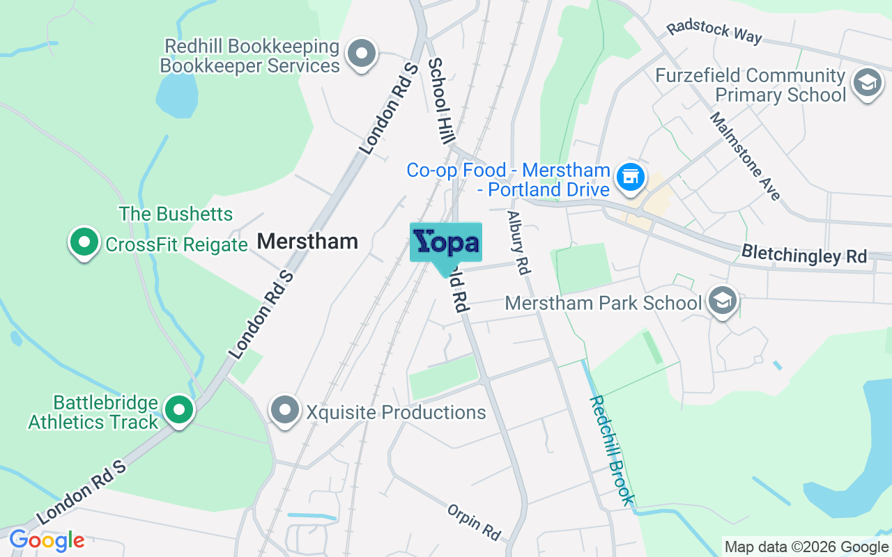 Map showing the location of RH1 3EW