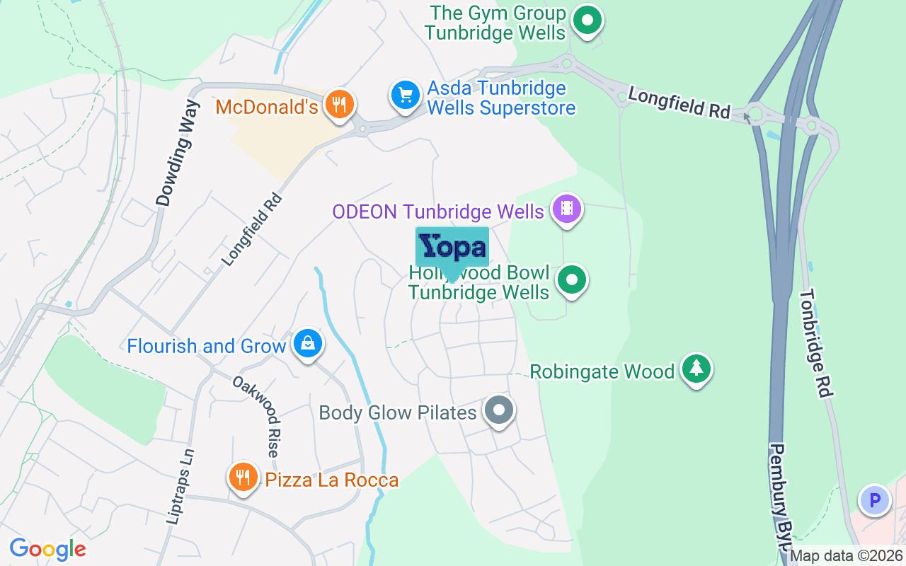Map showing the location of TN2 3FN